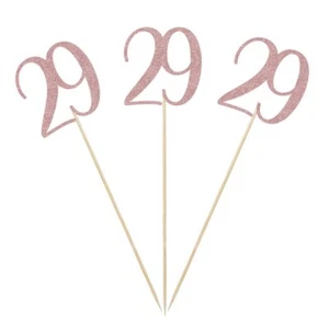 Rose Gold 29th Glitter Birthday Centerpiece Sticks 12-Pack Number 29 Table To... - Picture 1 of 2