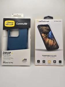 💙 OtterBox Commuter (Blue) + Cellhelmet Screen Protector for iPhone 14 Pro 🔥 - Picture 1 of 5