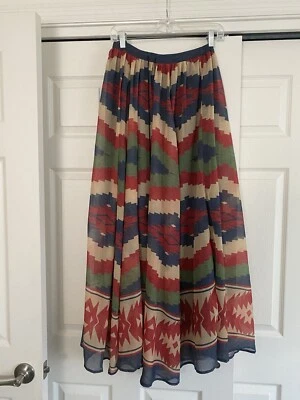 Tasha Polizzi Aztec Western Long Skirt Drawstring At Waist Sz. S - Image 1 of 3