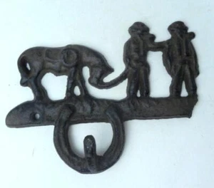 Horse Horseshoe Wall Hook Cast Iron Key Towel Coat Hanger Rustic Western Decor - Picture 1 of 4