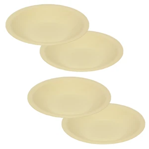 4 Essteller tief Picknick Kunststoff Mikrowellen und Spülmaschinenfest beige - Bild 1 von 4