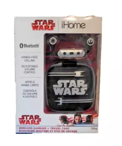 Star Wars Wireless Bluetooth Earbuds Mic Volume Remote Travel Case LiB20FXv8 NEW - Picture 1 of 4