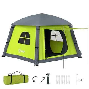Inflatable Camping Tent Hand Pump Easy Setup 2 Person Blow Up Tent Mesh Windows - Picture 1 of 29