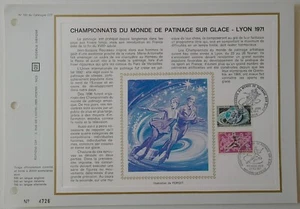 Feuillet CEF 1er jour 160 1971 Championnats du Monde de Patinage sur Glace - Picture 1 of 1