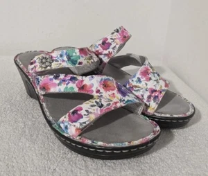 Women's Alegria Loti LOT-139  Blooms Floral Wedge Slide Sandals 40 Sz 9.5-10 - Picture 1 of 9