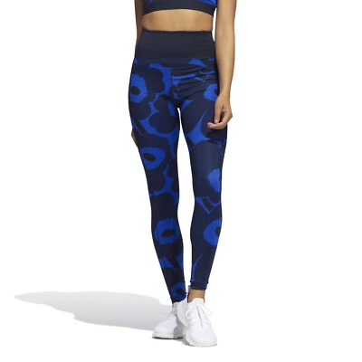 adidas Marimekko Tights Blue Floral Women's Originals Believe This Long RRP £55 - Image 1 of 4