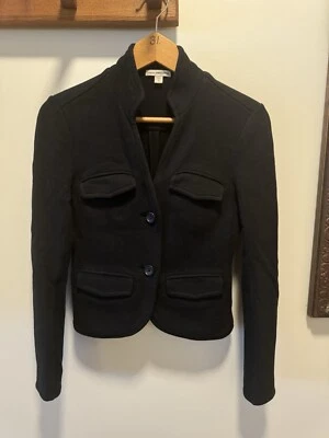 James Perse Chaqueta Blazer Militar Encogida Negra, Talla 0 (original $295) Foto 1 de 4