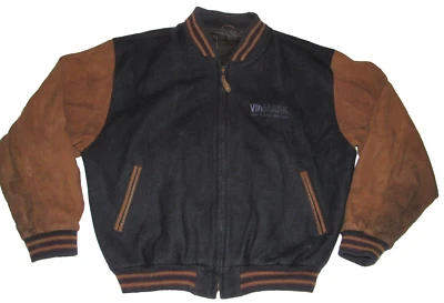 CHAQUETA DE LANA NEGRA DE COLECCIÓN GOLDEN BEAR 'VIDMARK ENTERTAINMENT'! ¡MANGAS DE GAMUZA! USA! L Foto 1 de 4