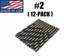 (12-PACK) Number #2 38950 Norseman Viking USA Drill Bit Super Premium Jobber - Picture 1 of 3