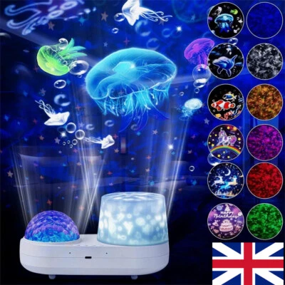 Ocean Jellyfish Lamp Projector for Kids,Star Galaxy Night Light W/ 360° Rotation