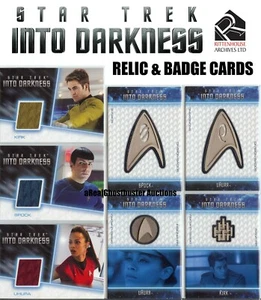 Star Trek Movies Into Darkness Authentic Relic & Uniform Badge Cards Rittenhouse - Picture 1 of 59