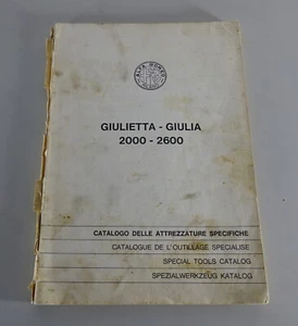 Special Tool Catalogue Alfa Romeo Giulia/2000 Berlina + Spider/2600 '02/1966 - Picture 1 of 6