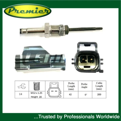 Exhaust Gas Temperature Sensor Premier Fits Ford Fiesta 2003- Transit 2006- #2 - Image 1 of 2