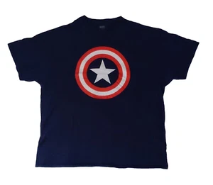 Captain America T-shirt Size 2X, Dark Blue, Marvel Brand Shield Graphic - Picture 1 of 2