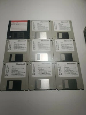  9 pk Vintage 3.5" Floppy Disks Microsoft Excel for Windows Version 5.0 Used.  - Image 1 of 4
