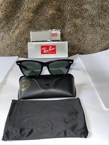 OCCHIALI DA SOLE RAY-BAN B&L U.S.A WAYFARER II NERO LUCIDO VETRO G-15 5024 VINTAGE ANNI 80 - Foto 1 di 24