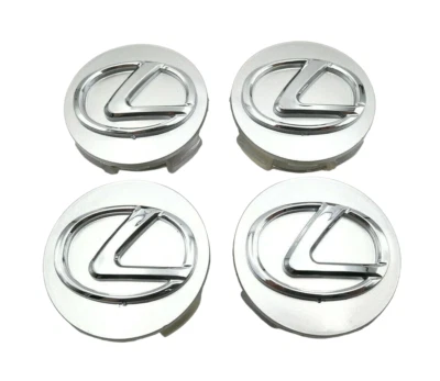 Set of 4 WHEEL RIM CENTER HUB CAP Silver CHROME LOGO 62MM For Lexus 2006-2019 - Image 1 of 3