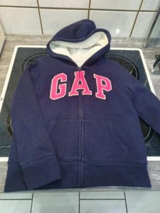 Dunkelblau gefütterte Kapuzen Sweatshirt Jacke - Gr.L ( 10 ) 134 - GAP - neuwert - Bild 1 von 3