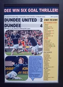 Dundee United 2 Dundee 4 - 2025 Scottish Premiership - souvenir print - Picture 1 of 5