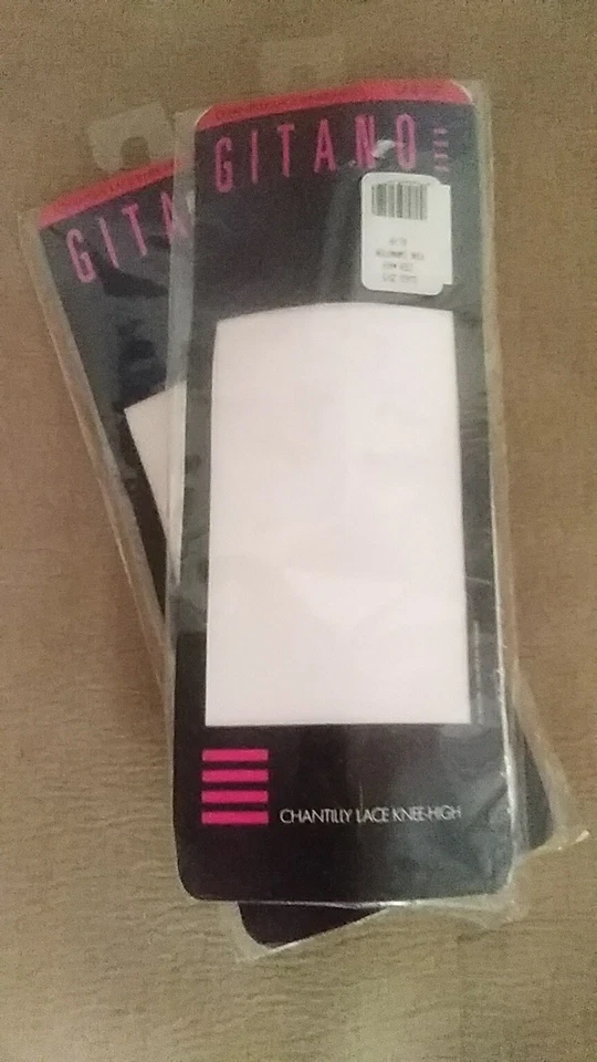 2 Pair Gitano Chantilly Lace Nylon Knee-highs Pink Carnation One Sz - Image 1 of 1