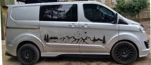 2x Mountains & Trees Compatible with Ford Transit Custom Graphics ft33 - Picture 1 of 4