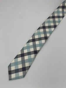 Corbata formal Express para hombre 58"Lx2,75"W multicolor a cuadros rayas azules - Imagen 1 de 3