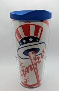 Bicchiere New York Yankees Tervis caldo freddo 24 once Coperchio tazza da viaggio trasparente made in USA - Foto 1 di 8