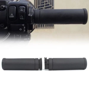 1" Handle Hand Grips Handlebar Rubber Black For Harley Electra Glide Sportster - Picture 1 of 12