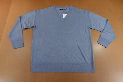 Suéter largo alto Sally para mujer talla 10-12 azul polvoriento cuello en V ligero nuevo con etiquetas Foto 1 de 4