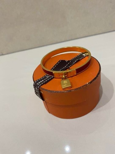 HERMÈS Bracciale HERMES Kelly Cadena Lucertola Bracciale Oro Rosso 6 2 cm