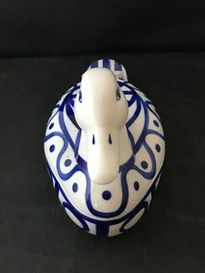 DANSK ARABESQUE COVERED CASSEROLE DUCK 1 QT CANDY DISH BLUE - Foto 1 di 3
