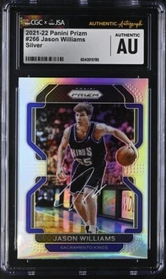Jason Williams Auto Prata CGC JSA 2021-22 Prizm White Chocolate Kings #266 - Imagem 1 de 2