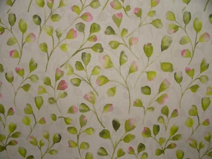 4m Ashley Wilde Abbotswick Lime Cotton Fabric Curtain Roman Blinds Upholstery - Picture 1 of 7