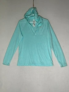Under Armour Sky Blue Pullover Hoodie Sweatshirt 1269181 Compression Womens SZ L - Picture 1 of 7