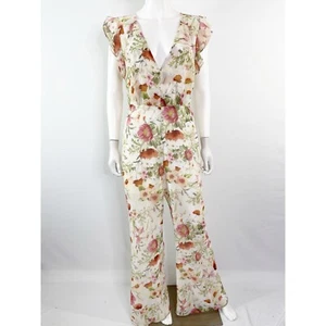 Free People We Are Kindred FIELD BOUQUET Floral Jumpsuit Size 6 Wild Poppy NEW - Picture 1 of 16