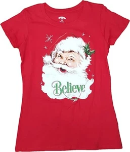 HOLIDAY TIME CHRISTMAS “BELIEVE” SANTA RED GRAPHIC T-SHIRT S (4-6) NWT [CHR24] - Picture 1 of 1