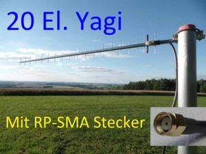 Super Power WLAN Yagi Antena kierunkowa 2,4 GHz 5m H155 Kabel RP-SMA Wtyczka - Zdjęcie 1 z 5