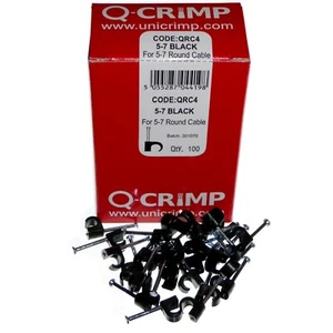 Round Hammer-In Cable Clips Black or White for Flex Hi-Tuff Arctic Rubber Cables - Picture 1 of 13