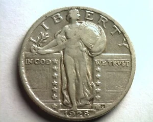 1928 STANDING LIBERTY QUARTER VERY FINE VF NICE ORIGINAL COIN FROM BOBS COINS - Picture 1 of 2