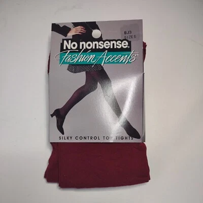 Medias de Colección Años 90 Sin Tonterías Moda Acentos Control Sedoso Talla B Burdeos BJ3 Foto 1 de 4