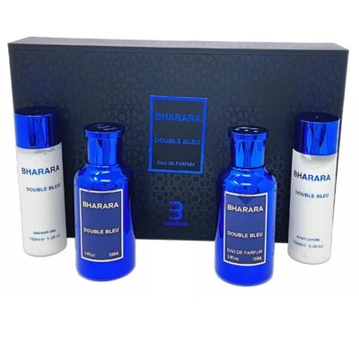 Bharara Double Bleu Baño y Cuerpo Eau De Parfum 4 Piezas Set de Regalo para Hombres Foto 1 de 2