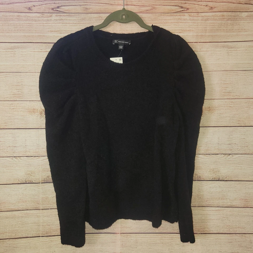 Inc International Concepts Puff-sleeve Sweater Deep Black Size XL