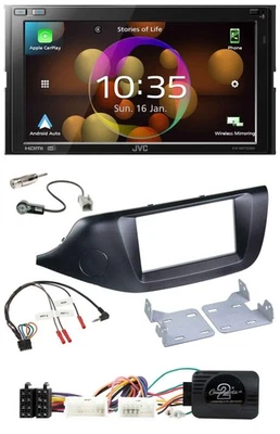JVC DAB Lenkrad 2DIN Bluetooth USB Autoradio für Kia Ceed ab 2012 schwarz ohne S - Bild 1 von 4