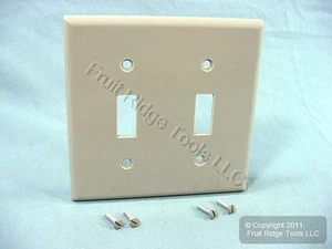 Leviton 87009 grau 2-Gang Kippschalter Kunststoff Standard Wandplatte Abdeckplatte - Bild 1 von 6