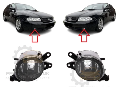 NEW FOR AUDI A4 B5 1994-2001 FRONT BUMPER FOGLIGHT LAMP PAIR SET - Image 1 of 4