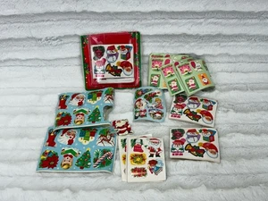 Posten Vintage Weihnachten gummierte Stickerbögen Santa Schneemann Engel Glocken Siegel - Bild 1 von 9
