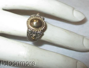 DESIGNER JONAH GROSSBARDT JG ETRUSCAN REVIVAL RING 18K GOLD / STERLING - Picture 1 of 11