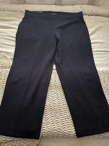 Hilary Radley Damen Krepp Pull-On XL Hose Navy Blau Mid Rise Slim Leg 1827068 - Bild 1 von 11