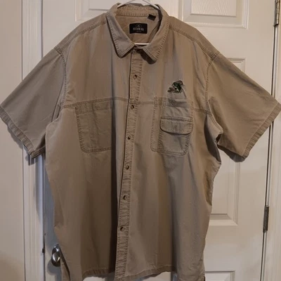 RedHead Fishing Shirt Khaki S/S Bass Fish Embroidered Pockets Outdoors Mens 4X - Image 1 of 4