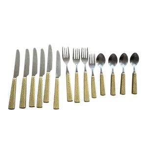 Kunstgeflecht Bambus Besteck 14 Stück - Bild 1 von 14